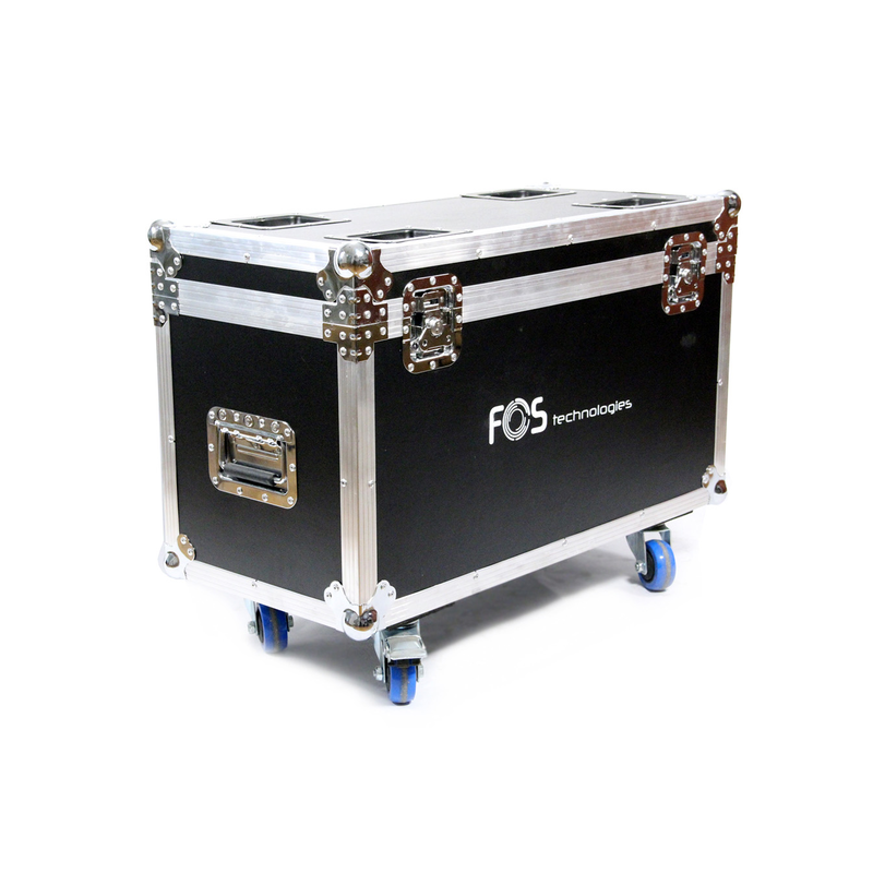 FOS TECHNOLOGIES - Flight Case doppio con ruote per 2 unità Wash Quad