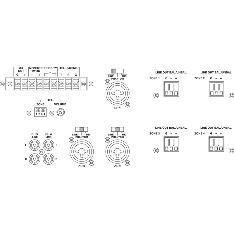 MONACOR - 4 zone mixer