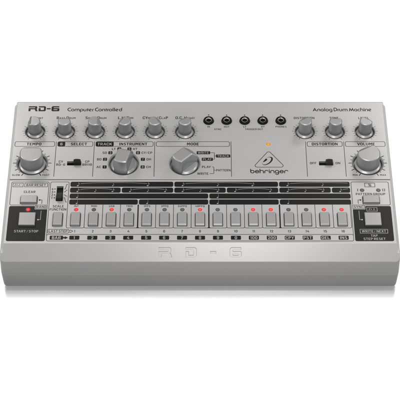 BEHRINGER - Drum Machine analogica con 8 suoni, sequencer a 16 step ed effetto distorsione