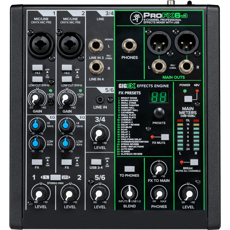 MACKIE - Mixer Analogico 6 Canali con Effetti e USB