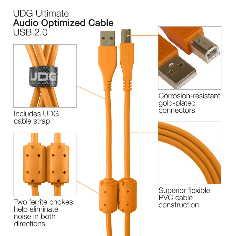 UDG - Cavo USB 2.0 A-B Orange Angolare da 3mt.