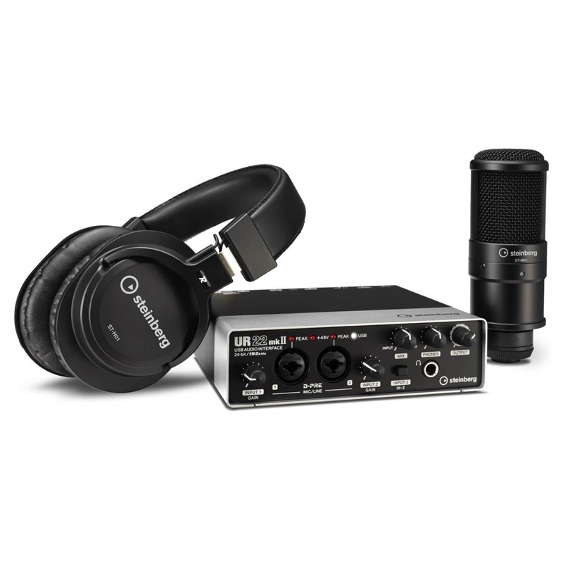 STEINBERG - Kit home recording con scheda audio, cuffia e microfono da studio