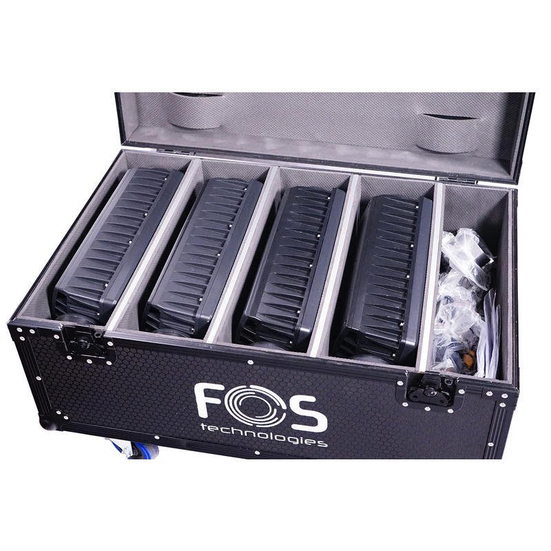 FOS TECHNOLOGIES - Flight case con ruote per 4 unità Cyclone PRO.
