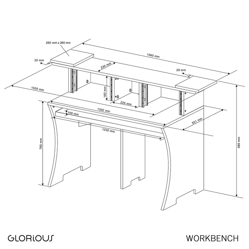 GLORIOUS - Console di lavoro compatta e con un design ben organizzato