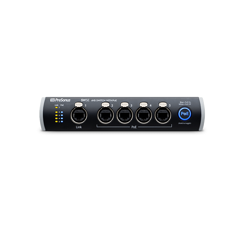 PRESONUS - SWITCH POE 5 PORTE per Network AVB