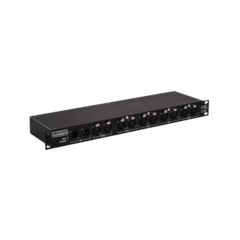 PRO LIGHTS - Distributore di segnale DMX con 1 ingresso e 4 uscite sia a 3 che 5 poli