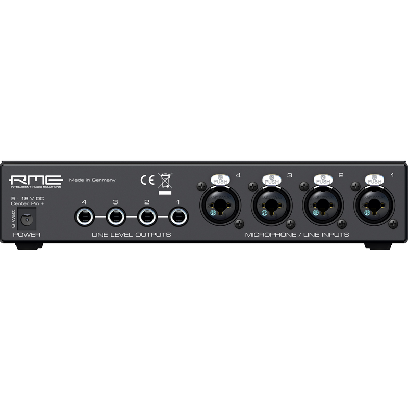 RME - Preamp Microfonico 4 canali con uscita linea - 1/2 unità rack