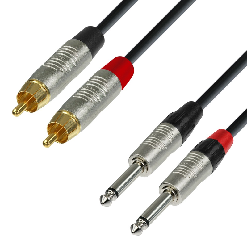 ADAM HALL - Cavo audio REAN 2 x RCA maschio a 2 x jack mono da 6,3 mm