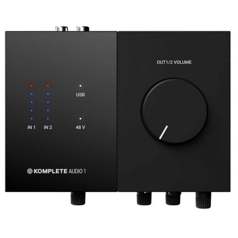 NATIVE INSTRUMENTS - Interfaccia USB: 1 ingresso mic, 1 ingresso linea, 2 uscite RCA, uscita cuffia, 24 bit, 192 kHz,VU-meter, manopola volume analogico