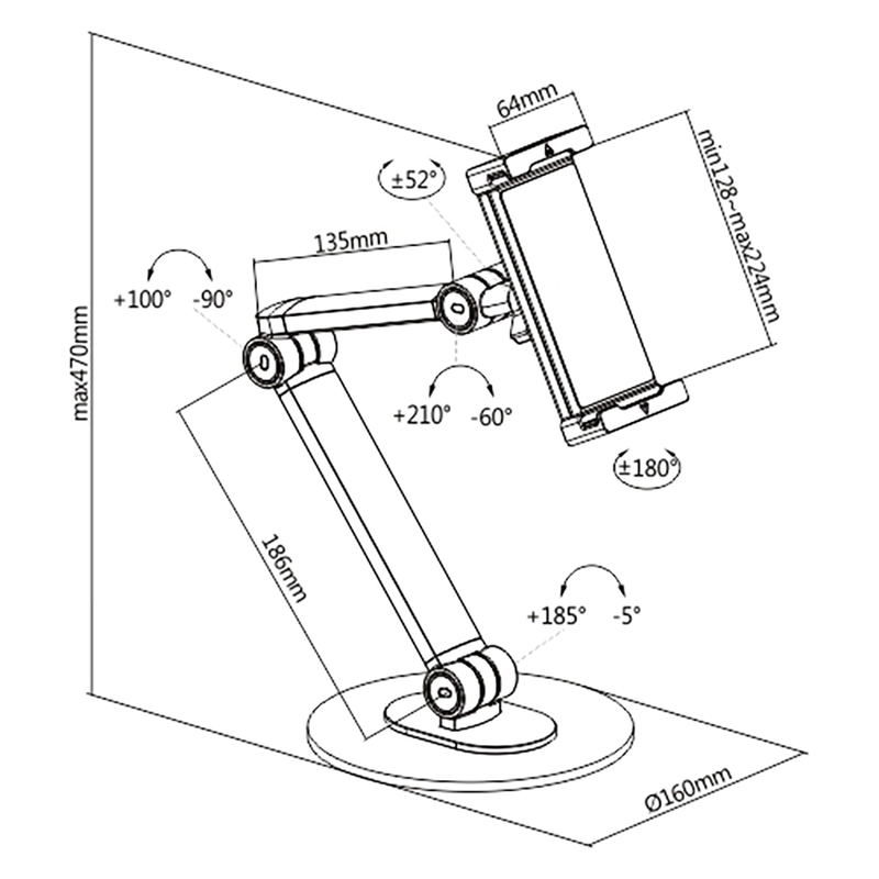 QUIKLOK - SUPPORTO MULTIFUNZIONE DA SCRIVANIA PER SMARTPHONE E TABLET