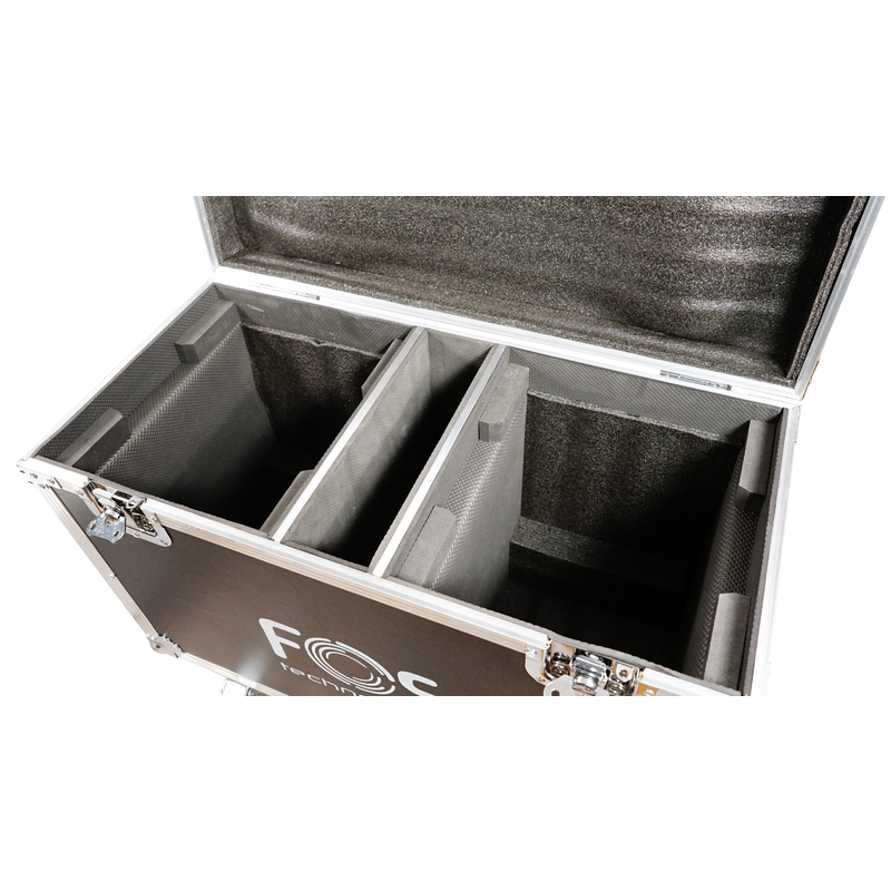 FOS TECHNOLOGIES - Flight Case doppio con ruote per 2 unità Wash Quad III