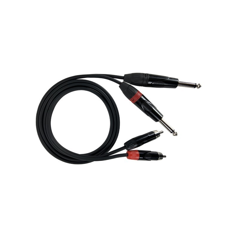 ZZiPP - Cavo 5mt cavo 2 x RCA maschio - 2 x JacK mono 6,3 mm