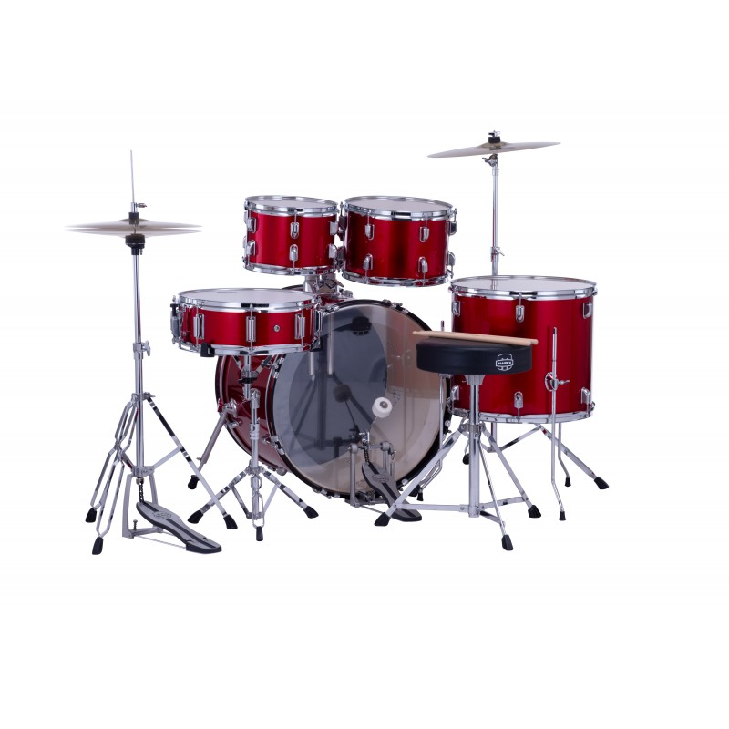 MAPEX - Set Comet Rock 5 pezzi completo di piatti, hardware e seggiolino. Finitura IR Infra Red