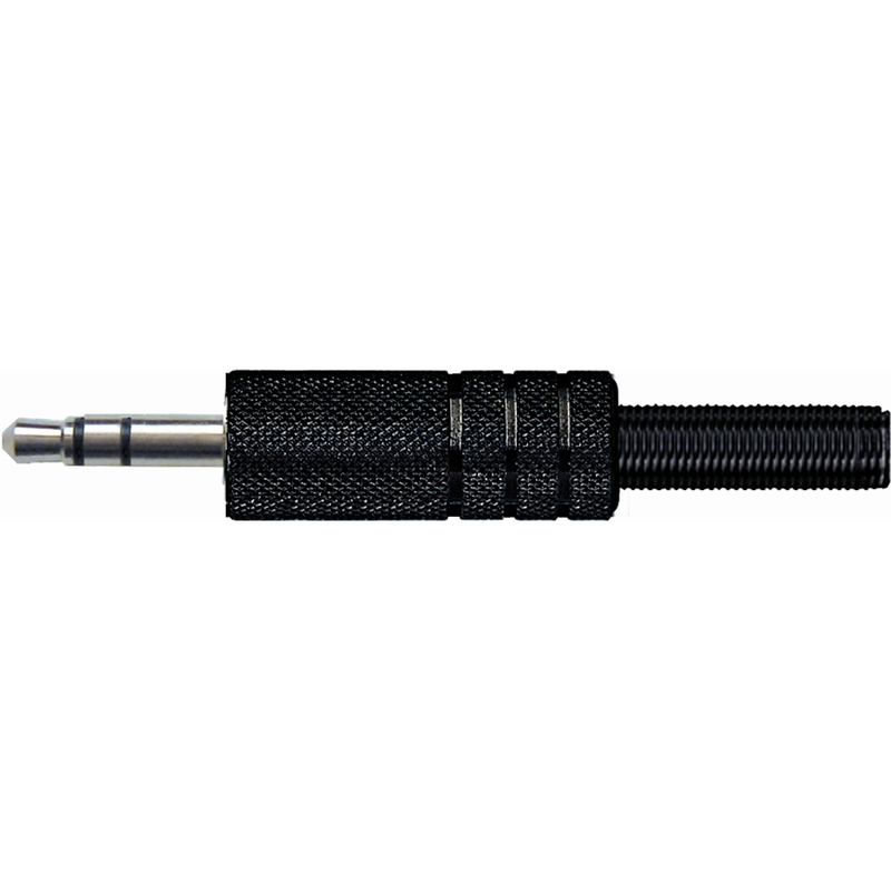 QUIKLOK - Connettore MiniJack Stereo 3.5 in metallo nero con molla diametro interno 4.5 mm