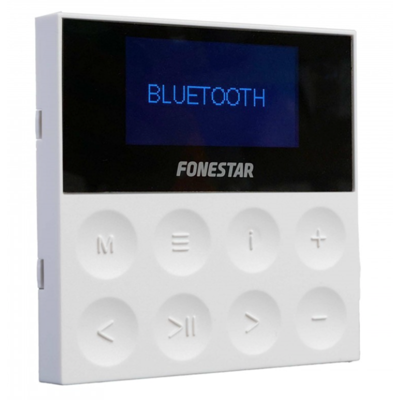 FONESTAR - sistema audio (tutto in uno) che include 4 altoparlanti a soffitto e un amplificatore a parete.