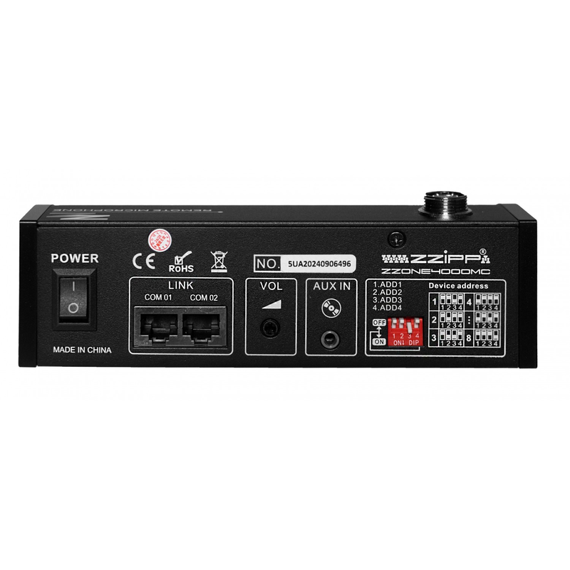 ZZiPP - Microfono paging per zzone4xxpa a 4 zone