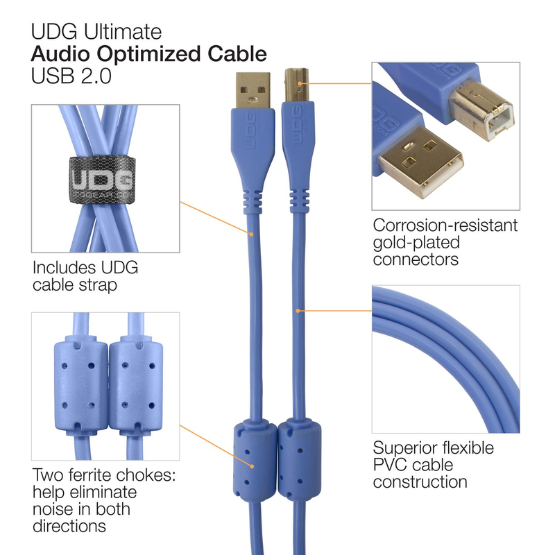 UDG - Cavo USB 2.0 A-B Blu da 1mt.