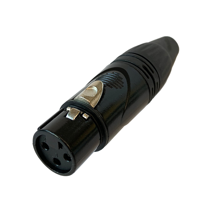 ZZiPP - connettore 3 poli XLR femmina. Colore nero