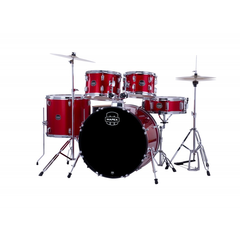 MAPEX - Set Comet Rock 5 pezzi completo di piatti, hardware e seggiolino. Finitura IR Infra Red