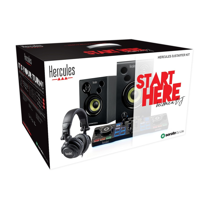 HERCULES - KIT PER DJ CON CONTROLLER, MONITOR E CUFFIE