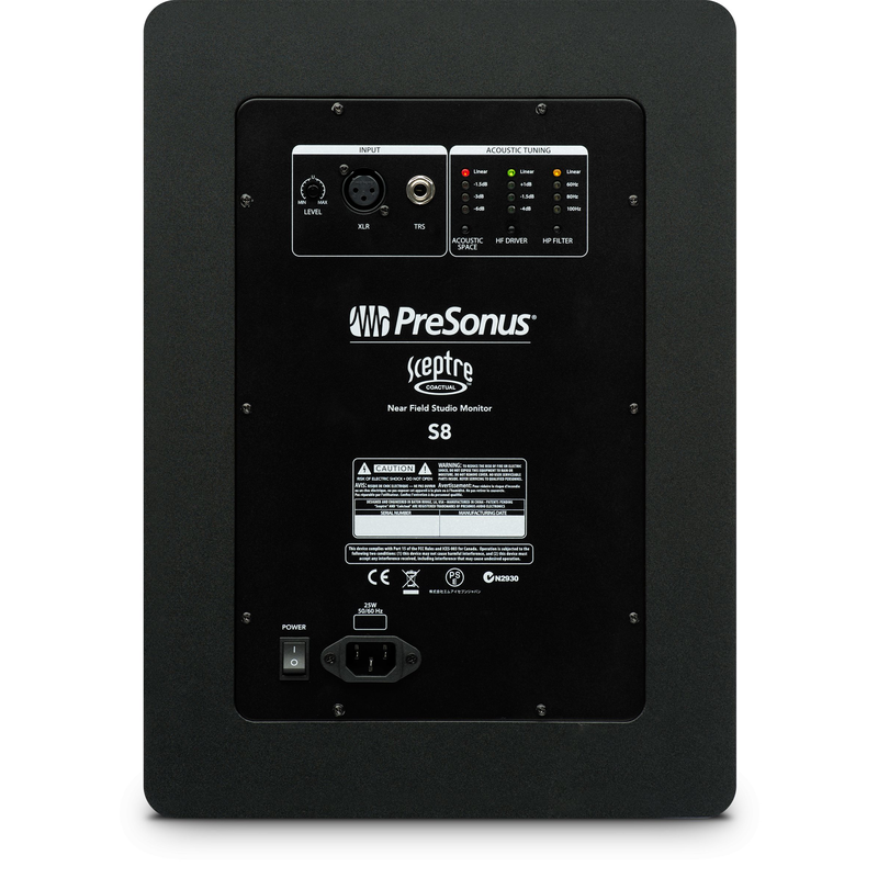 PRESONUS - Monitor professionali nearfield da studio, biamplificati, con tecnologia coassiale, woofer da 8', 180w rms