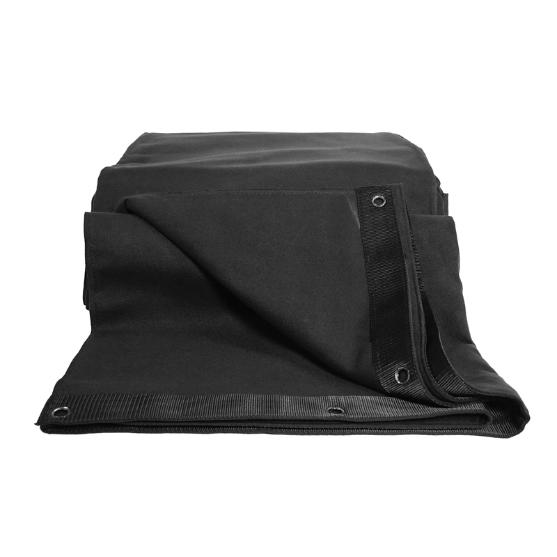FOS TECHNOLOGIES - Fondo nero 6x4m, occhielli ogni 300mm sul bordo superiore