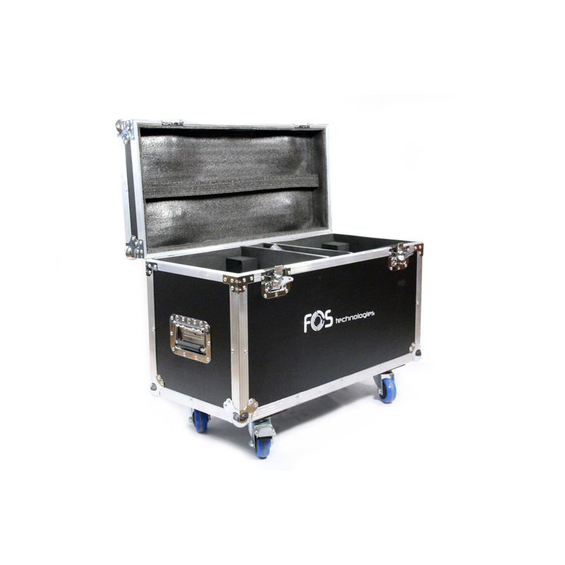 FOS TECHNOLOGIES - Flight Case doppio con ruote per 2 unità Wash Quad