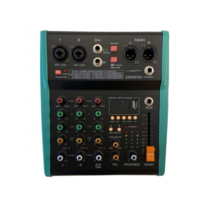 ZZiPP - MIXER COMPATTO 4 CANALI CON MULTIEFFETTO