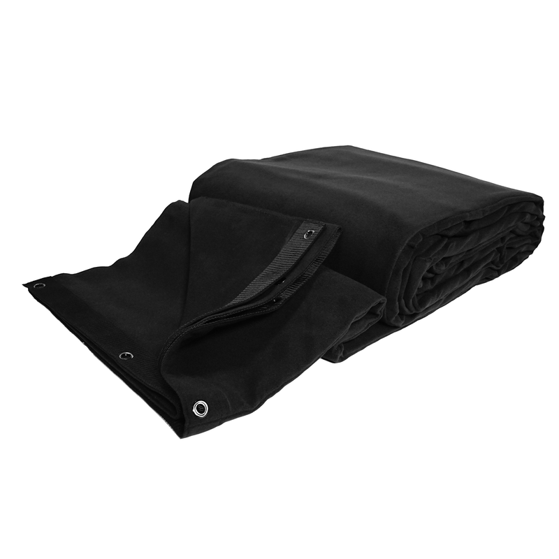 FOS TECHNOLOGIES - Fondo nero 6x4m, occhielli ogni 300mm sul bordo superiore