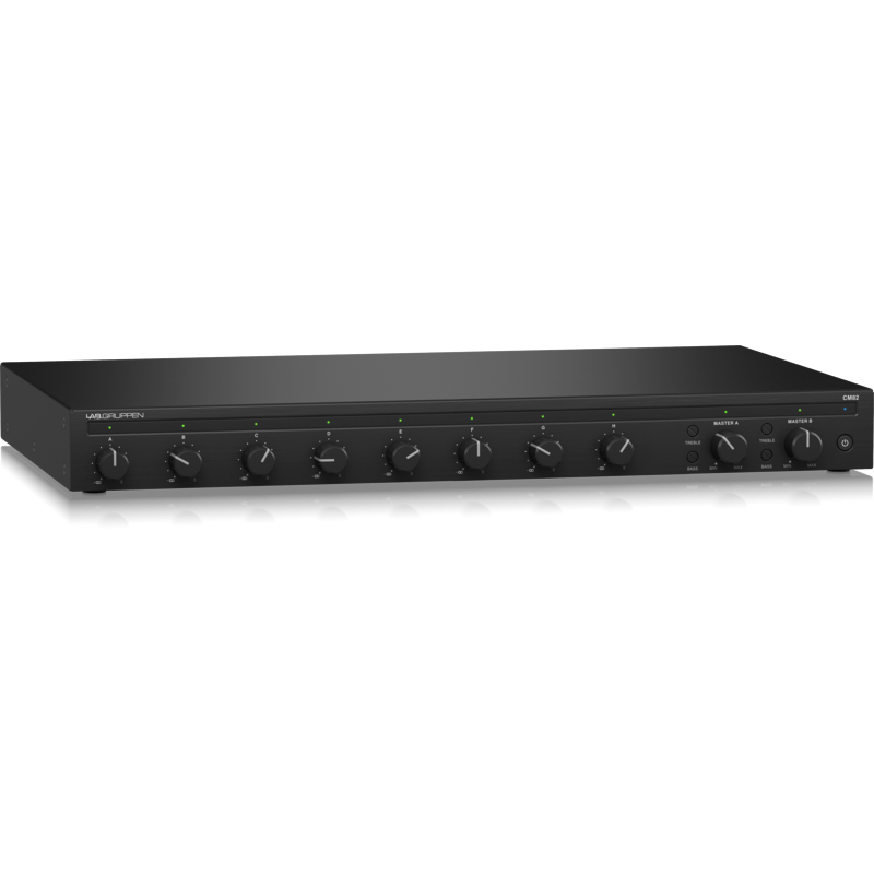 LABGRUPPEN - Mixer commerciale con 8 ingressi, 2 uscite e matrice di routing, 2 zone