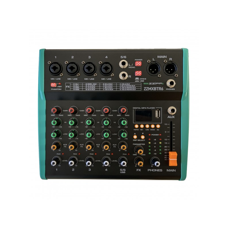 ZZiPP - MIXER COMPATTO 6 CANALI CON MULTIEFFETTO