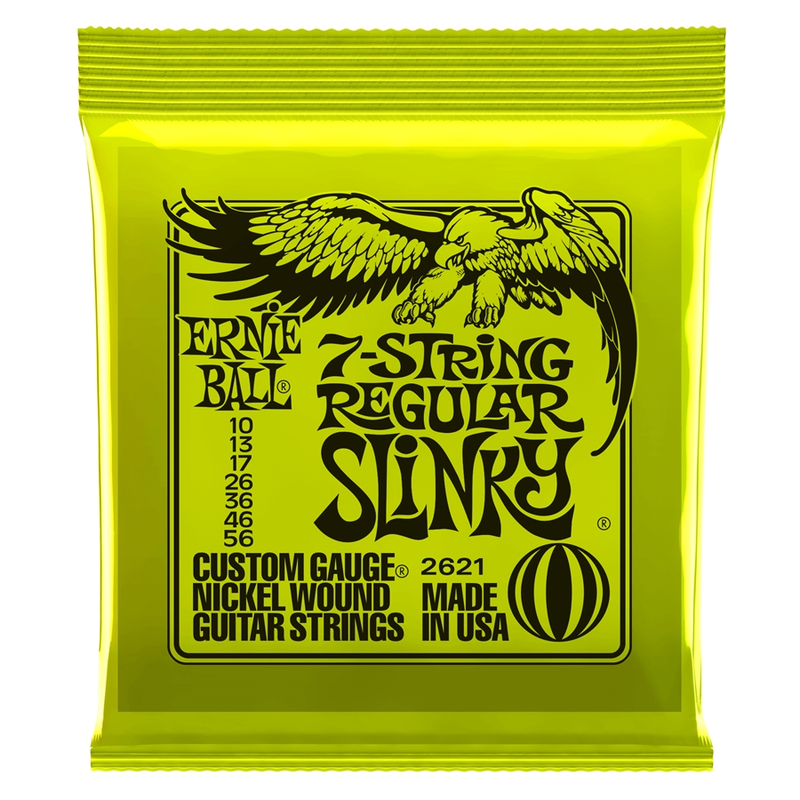 ERNIE BALL - 7 corde Regular Slinky - Diametri: .010, .013, .017, .026, .036, .046, .056