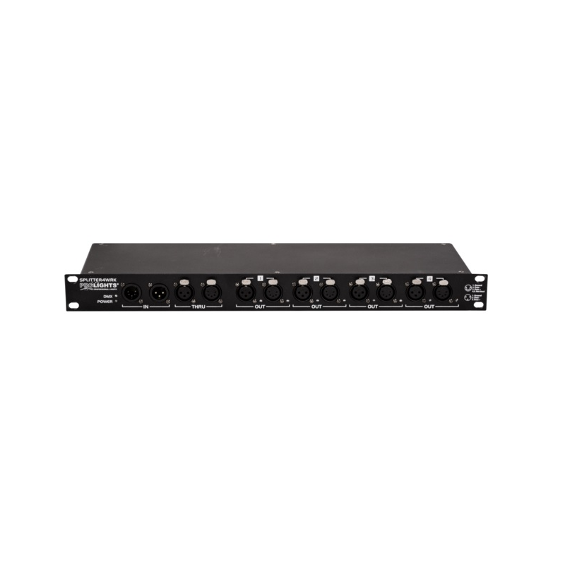 PRO LIGHTS - Distributore di segnale DMX con 1 ingresso e 4 uscite sia a 3 che 5 poli