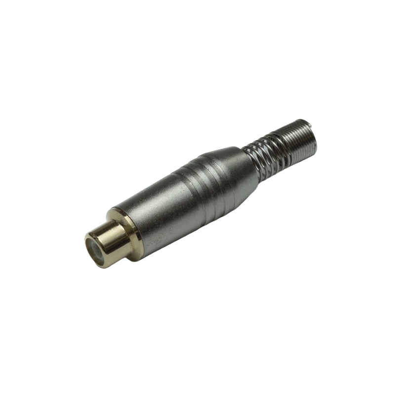 QUIKLOK - Connettore RCA femmina silver in metallo con molla diametro interno 7 mm