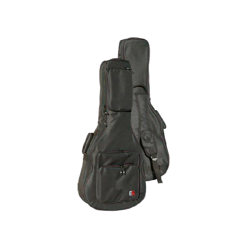 EK Bags - Custodia per Chitarra Elettrica 30mm Nera con rigo rosso