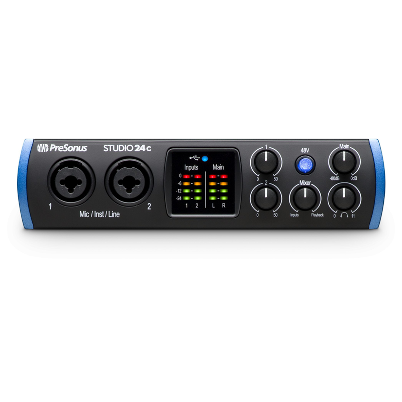 PRESONUS - Scheda audio USB-C, 24bit/192kHz, 2 IN con pre 48V, 4 OUT