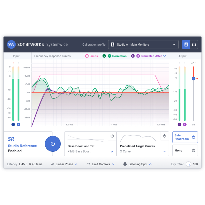 SONARWORKS - Software di calibrazione per speaker e cuffie, con microfono XREF20