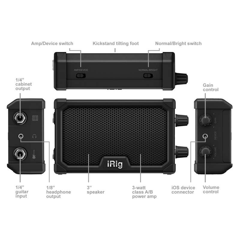 IK MULTIMEDIA - MICRO AMPLIFICATORE A BATTERIA CON INTERFACCIA iOS NERO