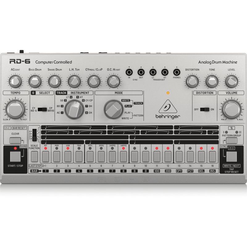 BEHRINGER - Drum Machine analogica con 8 suoni, sequencer a 16 step ed effetto distorsione