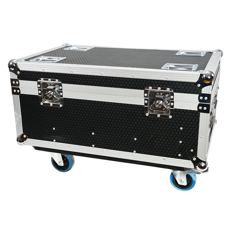 FOS TECHNOLOGIES - Flight case con ruote per 4 unità Luminus Pole con stazione di ricarica.