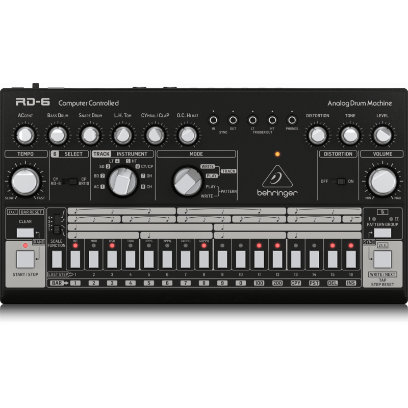 BEHRINGER - Drum Machine analogica con 8 suoni, sequencer a 16 step ed effetto distorsione