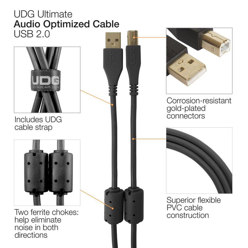 UDG - Cavo USB 2.0 A-B Black da 1mt.