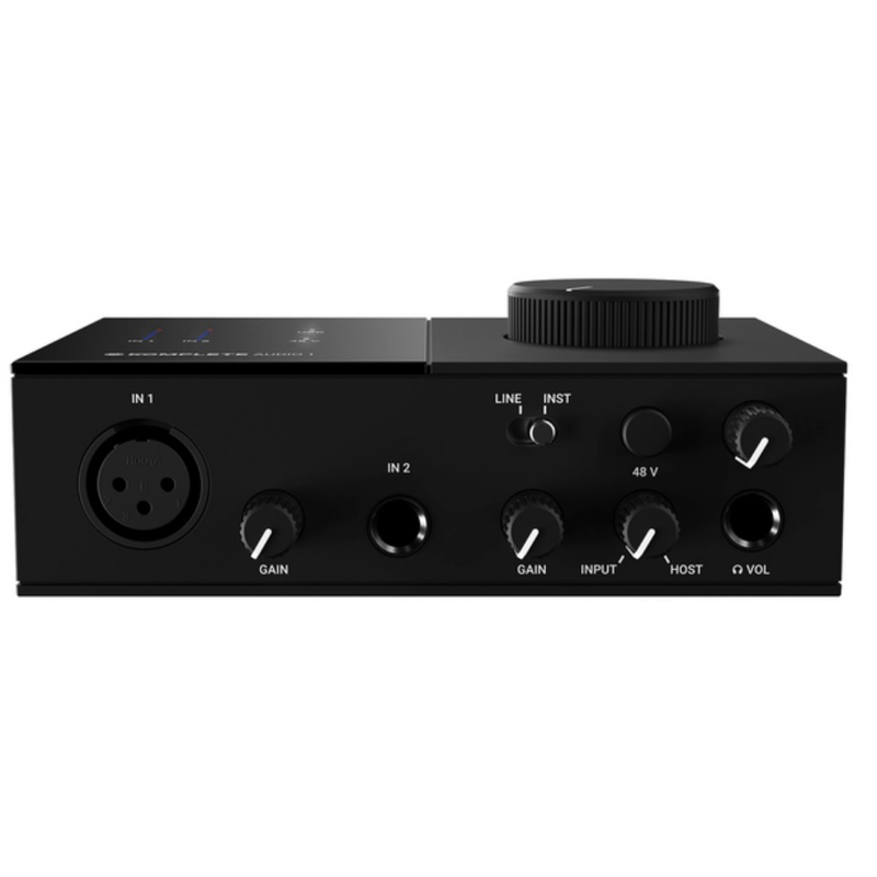 NATIVE INSTRUMENTS - Interfaccia USB: 1 ingresso mic, 1 ingresso linea, 2 uscite RCA, uscita cuffia, 24 bit, 192 kHz,VU-meter, manopola volume analogico