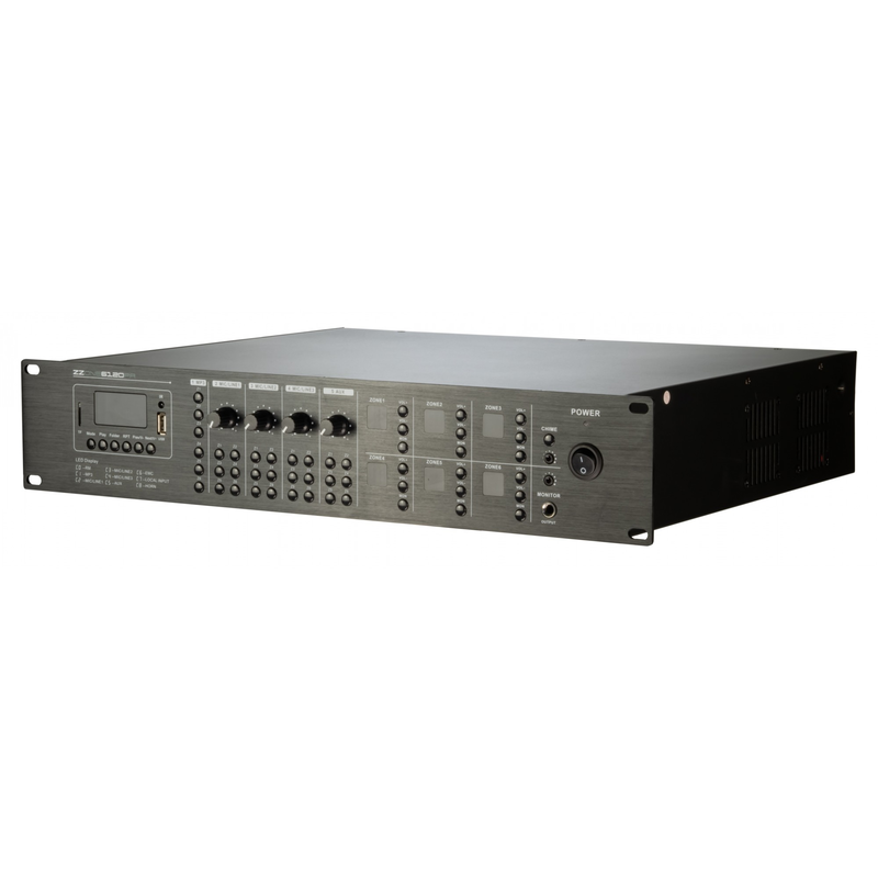 ZZiPP - Amplificatore mixer lettore usb/bt/fm da 120w 6 zone