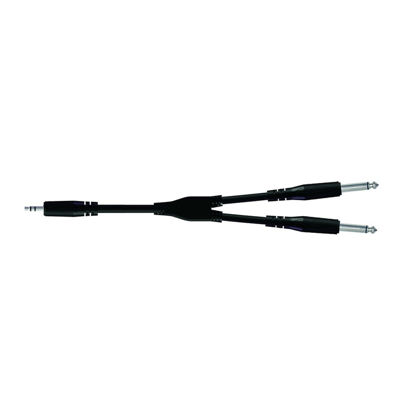 PROEL - Cavo audio Jack Stereo 3.5mm - 2 Jack Mono 6.3mm 3mt.