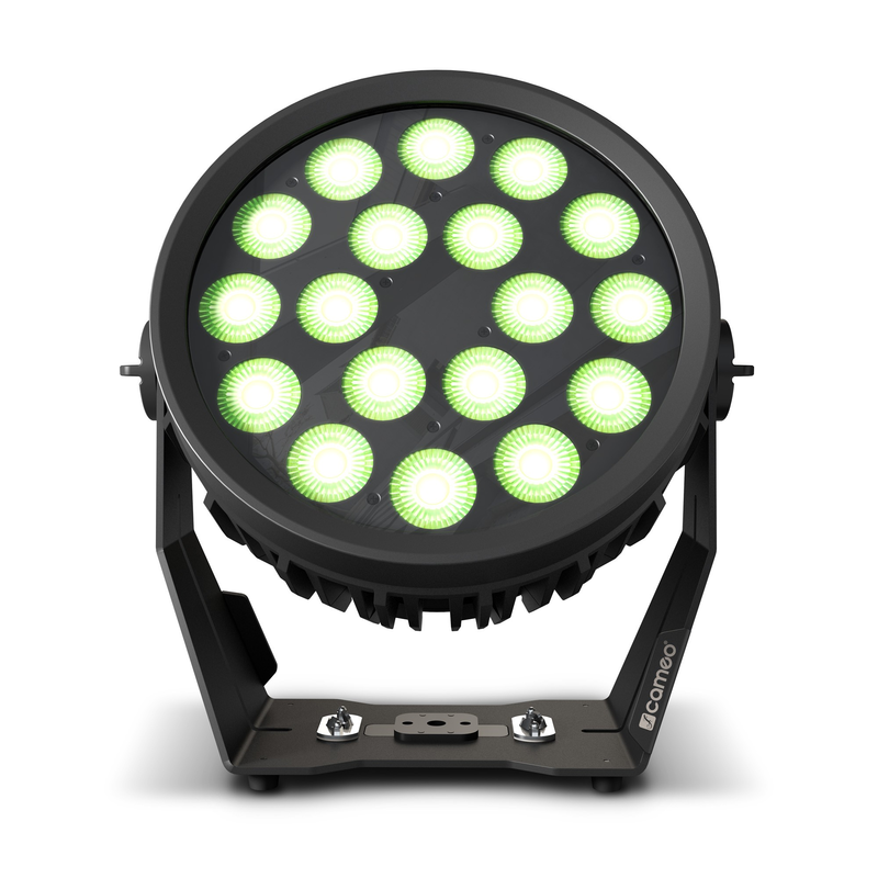 CAMEO - Proiettore PAR RGBWA PIATTO a 18 LED da 10 W in alloggiamento nero