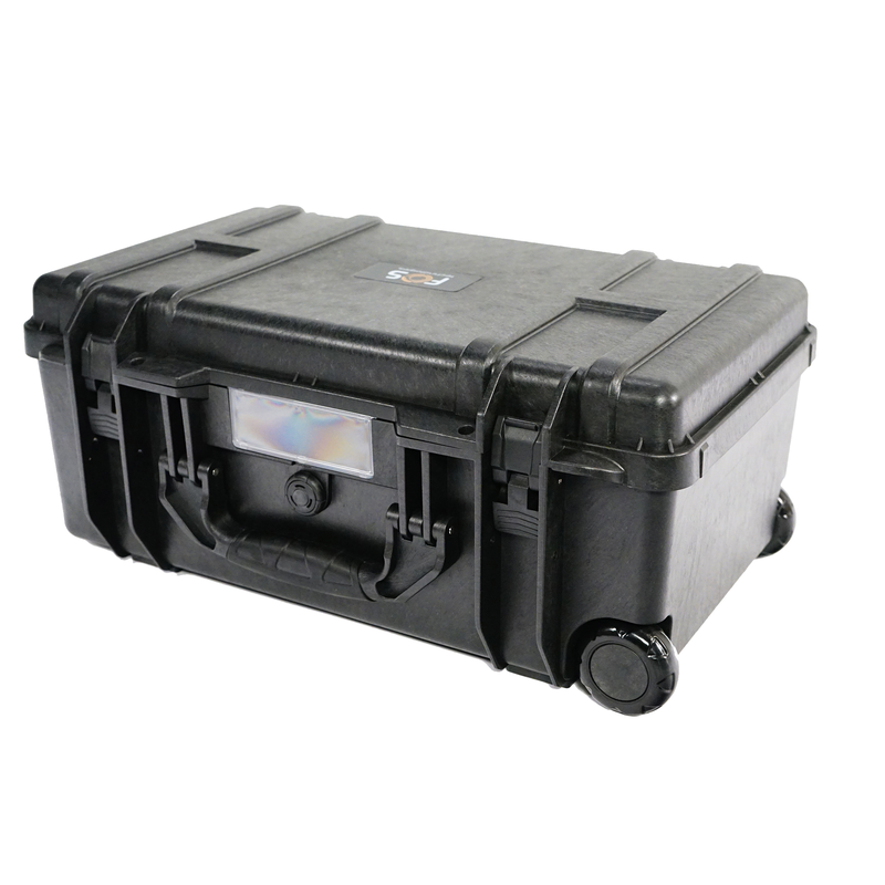 FOS TECHNOLOGIES - Valigia in plastica resistente alle intemperie con ruote e maniglia pieghevole