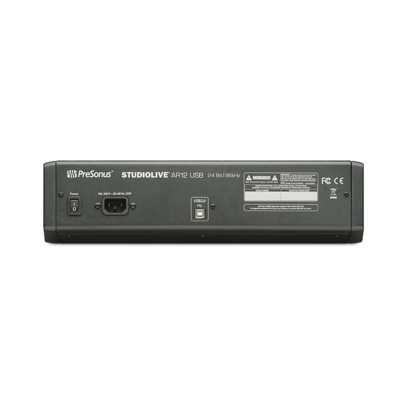 PRESONUS - Mixer ibrido 12 ch con connessioni analogiche/digitali, interfaccia USB 2 a 24bit/96 kHz, effetti, registrazione su SD
