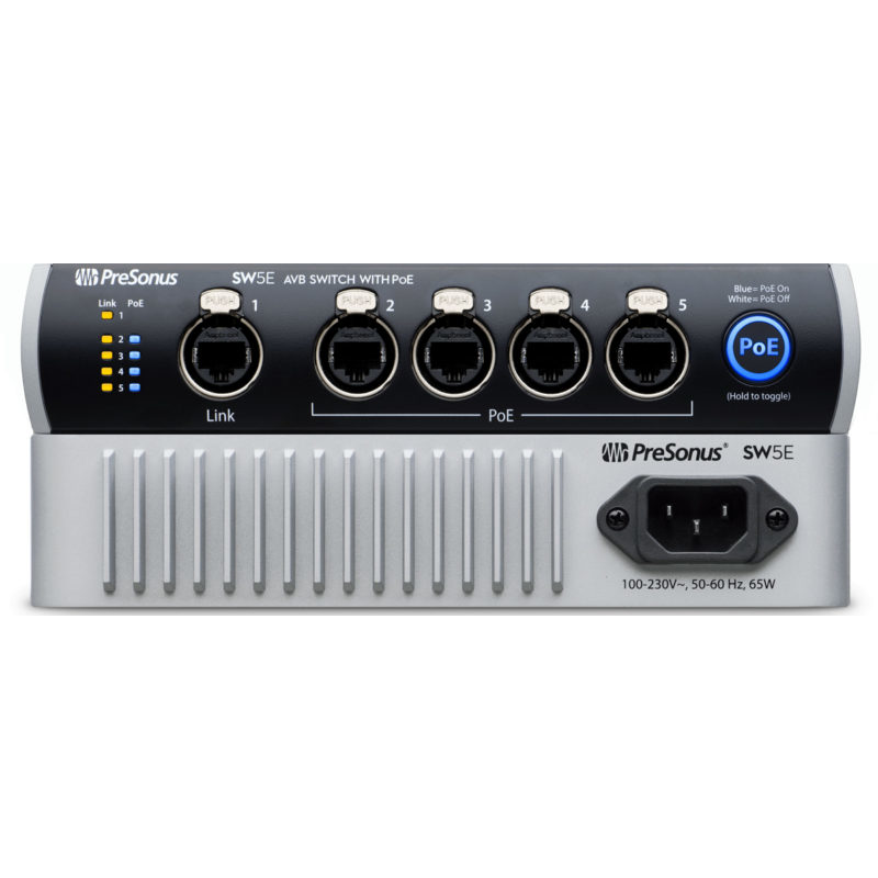 PRESONUS - SWITCH POE 5 PORTE per Network AVB