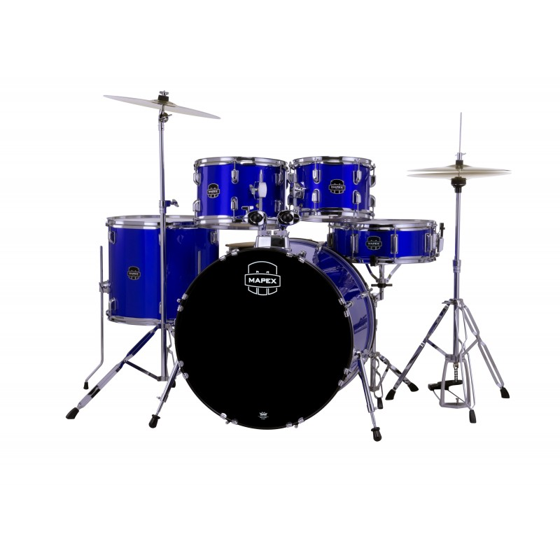 MAPEX - Set Comet Rock 5 pezzi completo di piatti, hardware e seggiolino. Finitura IB Indigo Blue